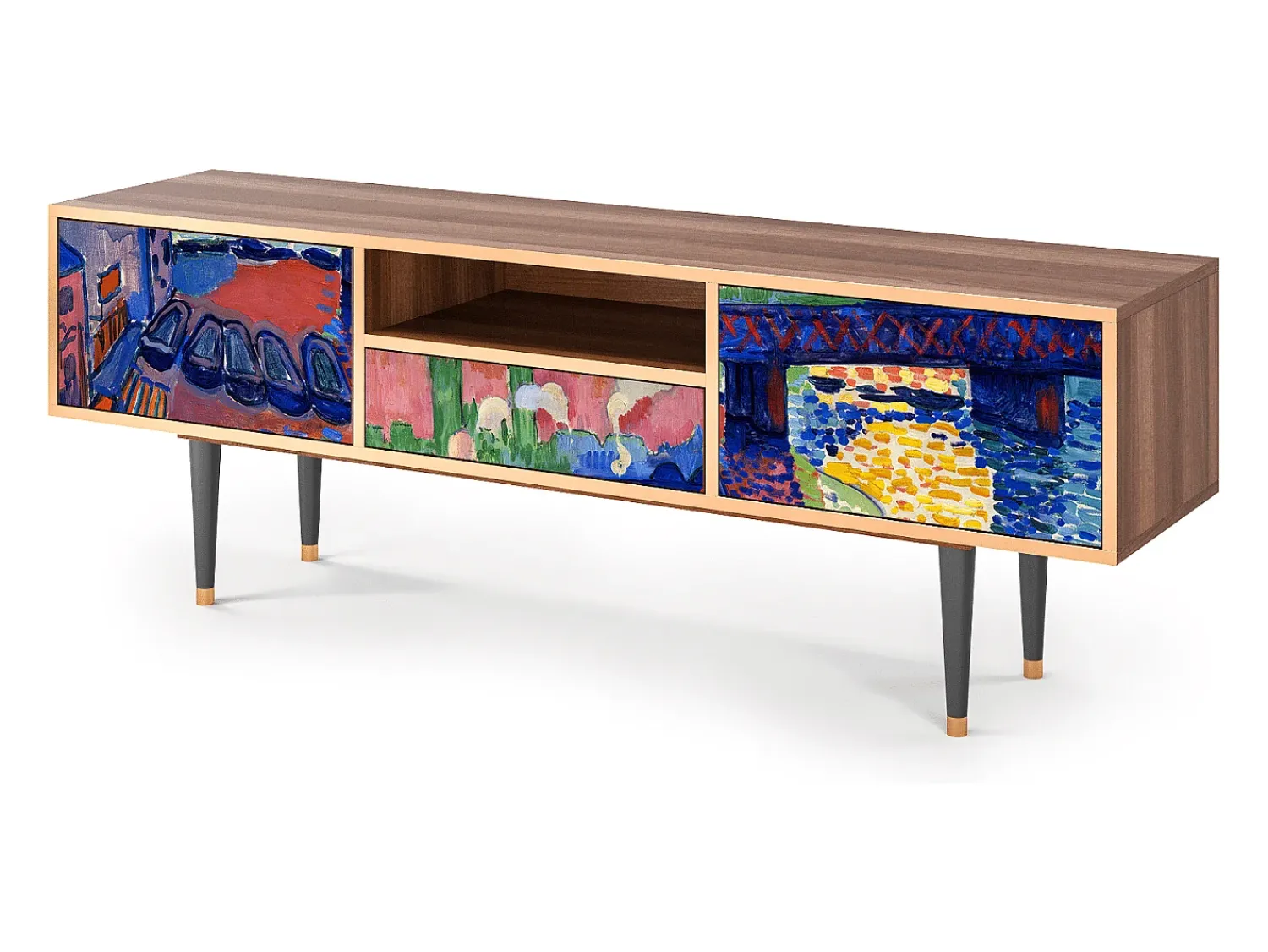 Mueble de TV - 170х59х41 cm - T6 - Charing Cross Bridge, Nogueira^ Móvel De Tv