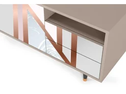 Móvel De Tv* Mueble de TV - 125х56х41 cm - T7 - Champagne Story, Latte Bege