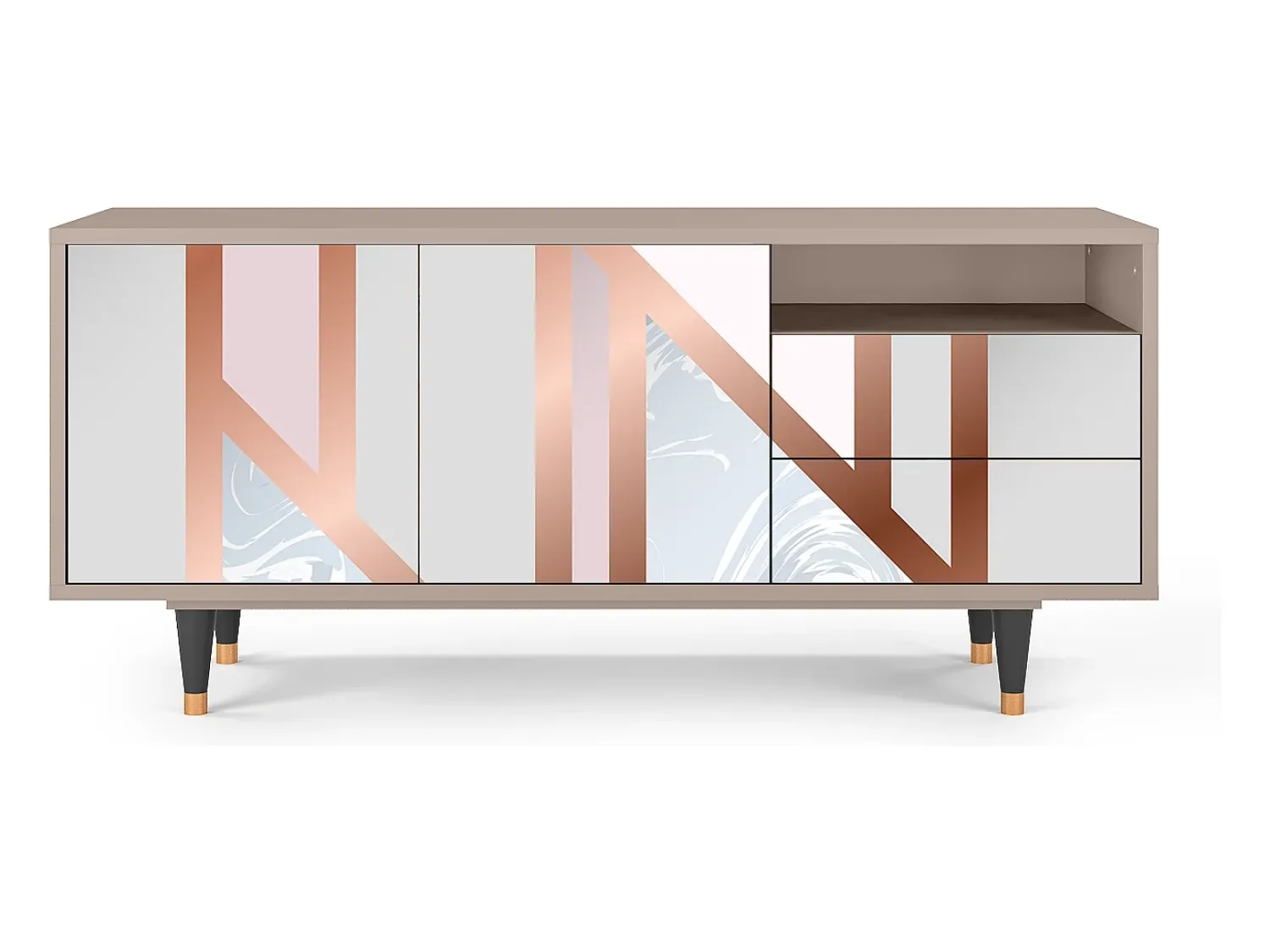 Móvel De Tv* Mueble de TV - 125х56х41 cm - T7 - Champagne Story, Latte Bege