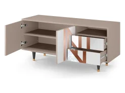 Móvel De Tv* Mueble de TV - 125х56х41 cm - T7 - Champagne Story, Latte Bege