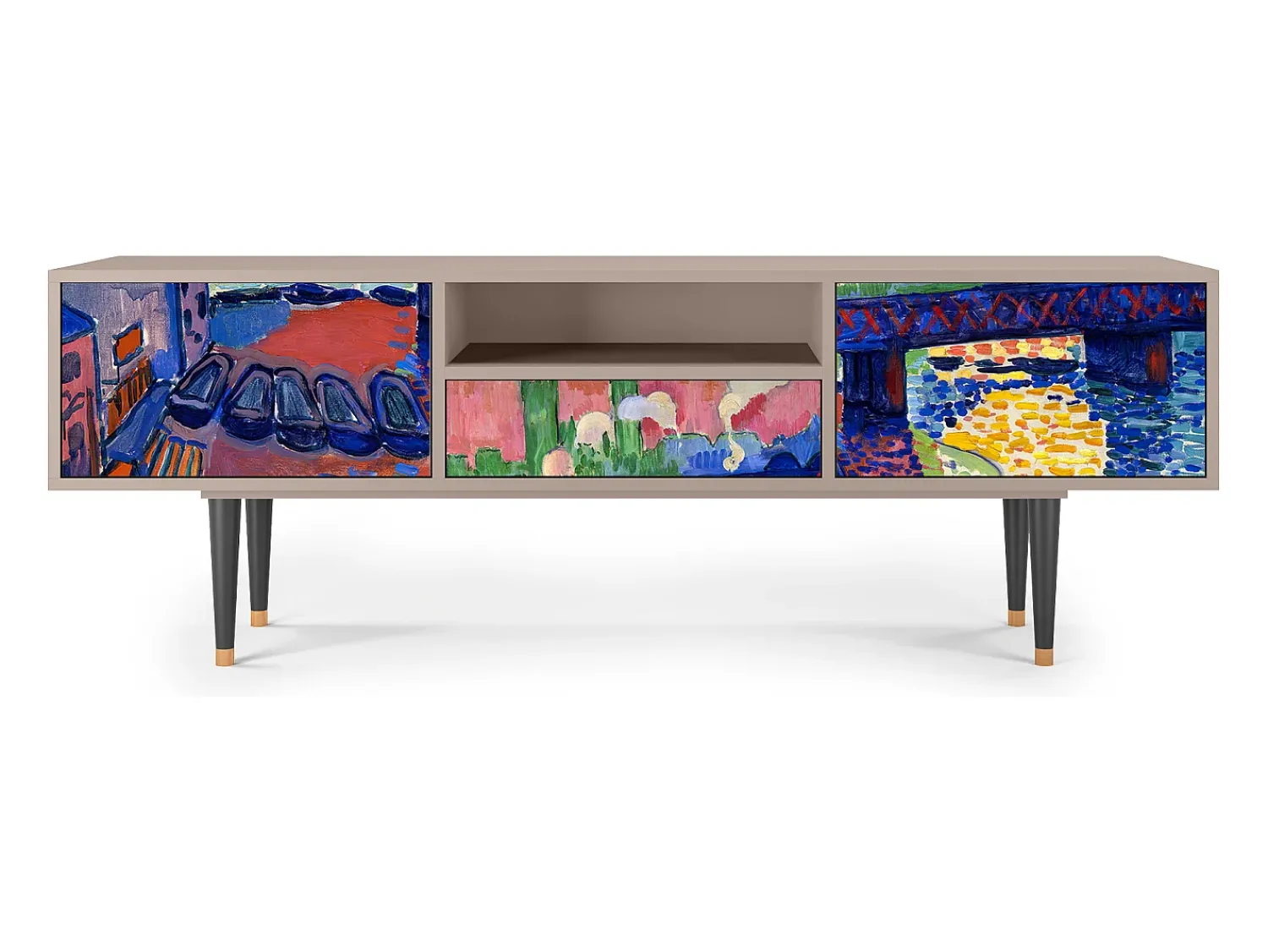 Móvel De Tv| Mueble de TV - 170х59х41 cm - T6 - Charing Cross Bridge, Latte Bege