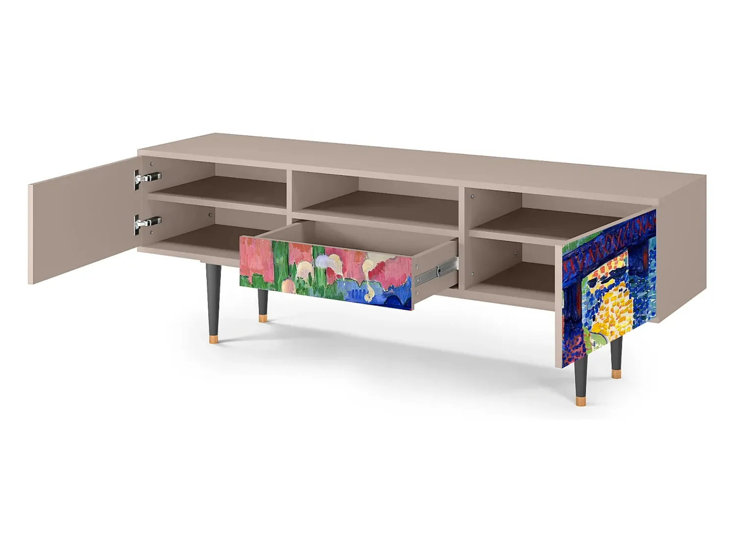 Móvel De Tv| Mueble de TV - 170х59х41 cm - T6 - Charing Cross Bridge, Latte Bege