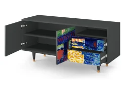 Móvel De Tv| Mueble de TV - 125х56х41 cm - T7 - Charing Cross Bridge, Antracite Cinza antracite