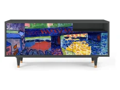 Móvel De Tv| Mueble de TV - 125х56х41 cm - T7 - Charing Cross Bridge, Antracite Cinza antracite
