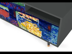 Móvel De Tv| Mueble de TV - 125х56х41 cm - T7 - Charing Cross Bridge, Antracite Cinza antracite