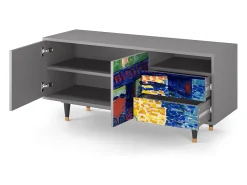Mueble de TV - 125х56х41 cm - T7 - Charing Cross Bridge, Cinza^ Móvel De Tv