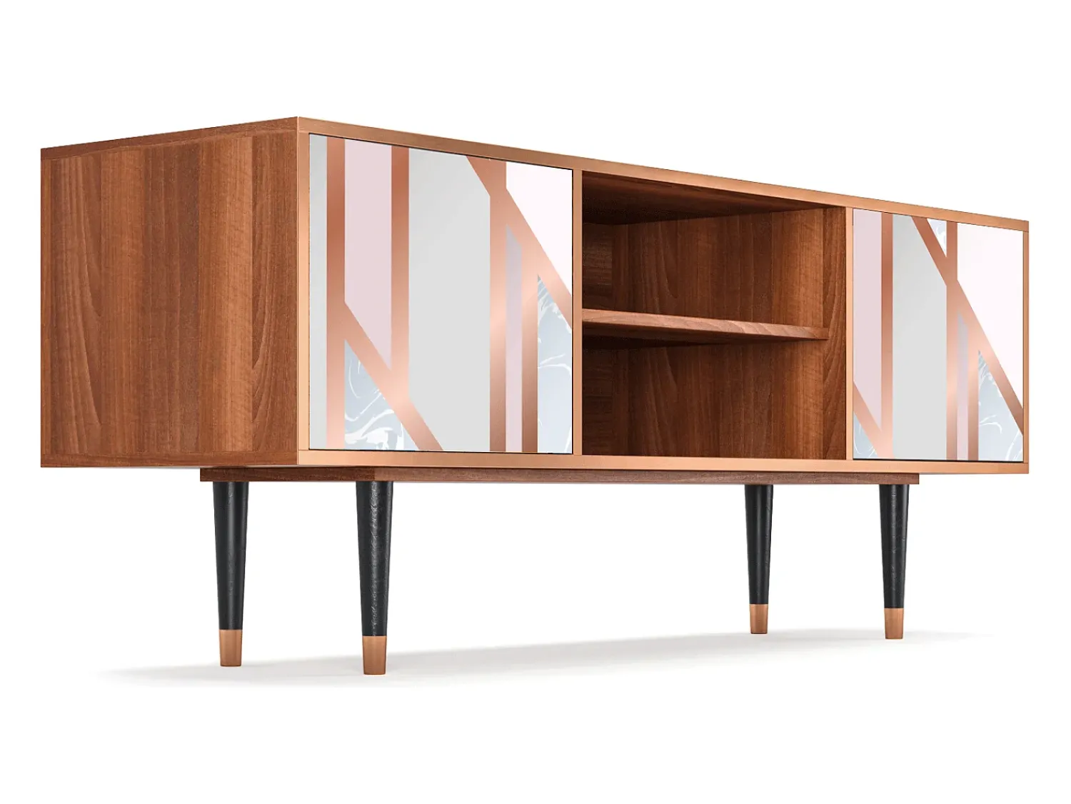 Sale Mueble de TV - 170х69х48 cm - T2 - Champagne Story, Nogueira Castanho