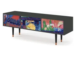 Móvel De Tv| Mueble de TV - 170х59х48 cm - T4 - Charing Cross Bridge, Antracite Cinza antracite