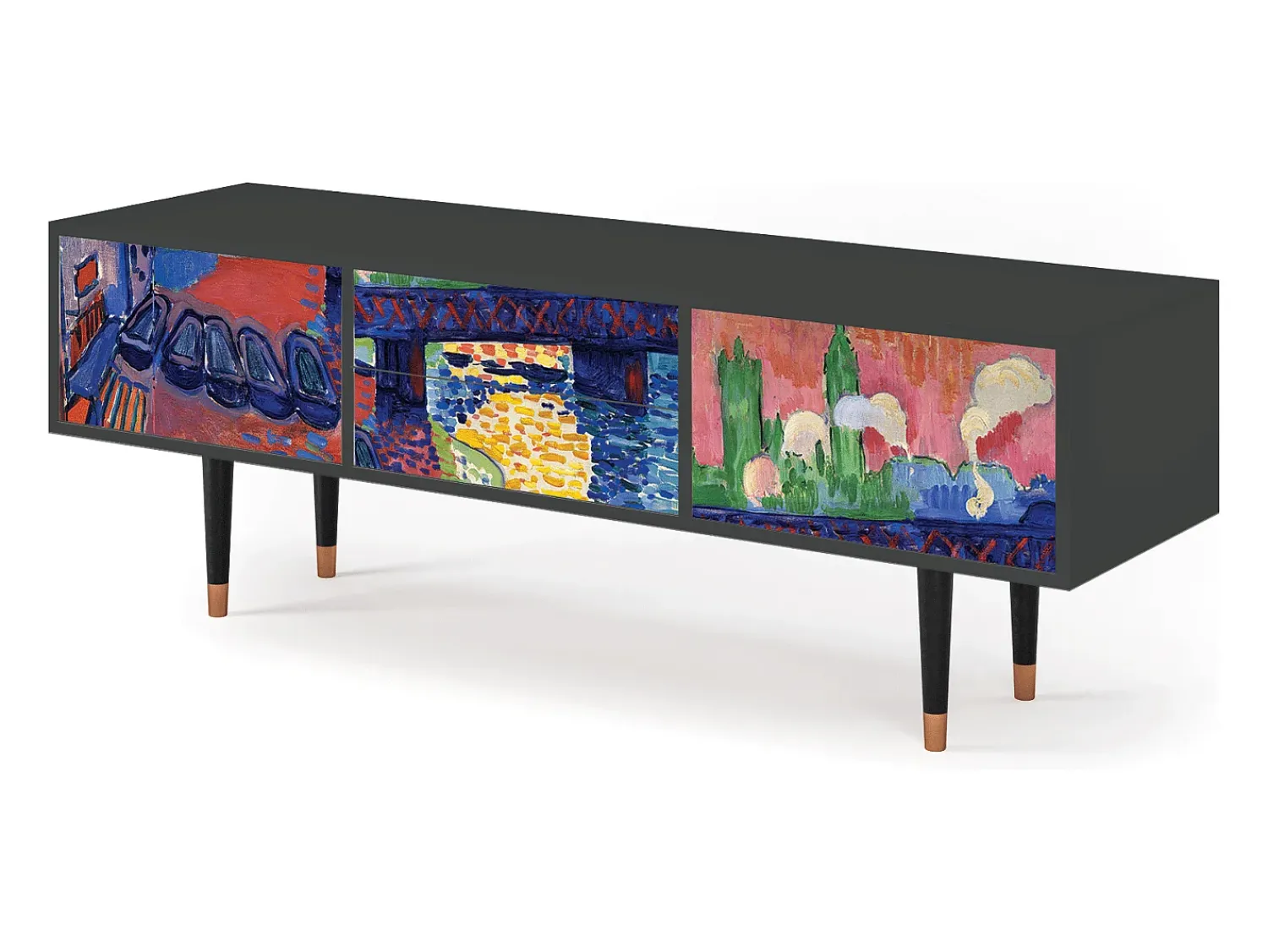 Móvel De Tv| Mueble de TV - 170х59х48 cm - T4 - Charing Cross Bridge, Antracite Cinza antracite