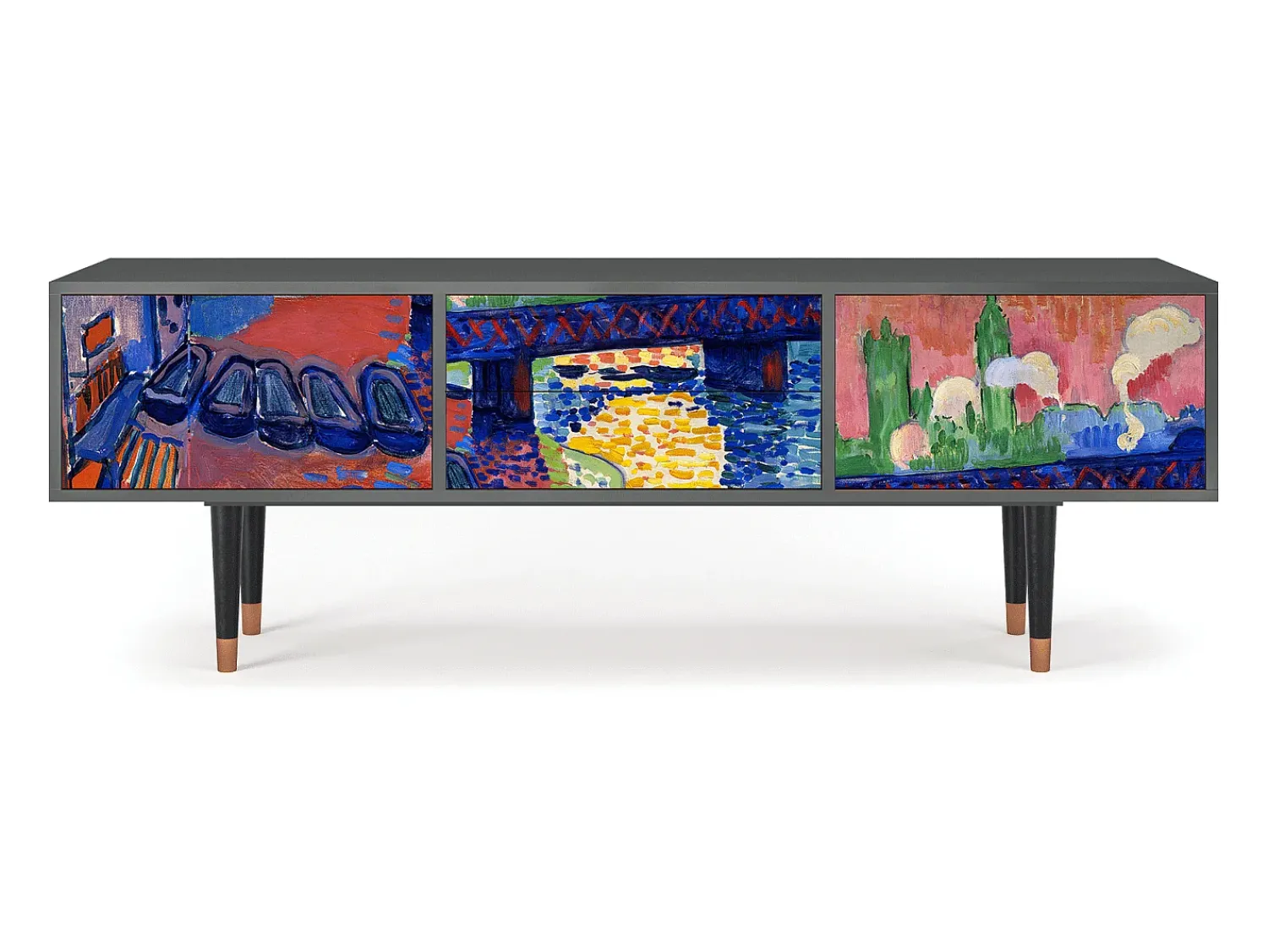 Móvel De Tv| Mueble de TV - 170х59х48 cm - T4 - Charing Cross Bridge, Antracite Cinza antracite