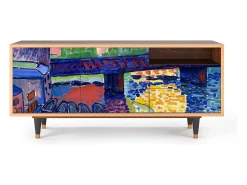 Móvel De Tv* Mueble de TV - 125х56х41 cm - T7 - Charing Cross Bridge, Nogueira Castanho
