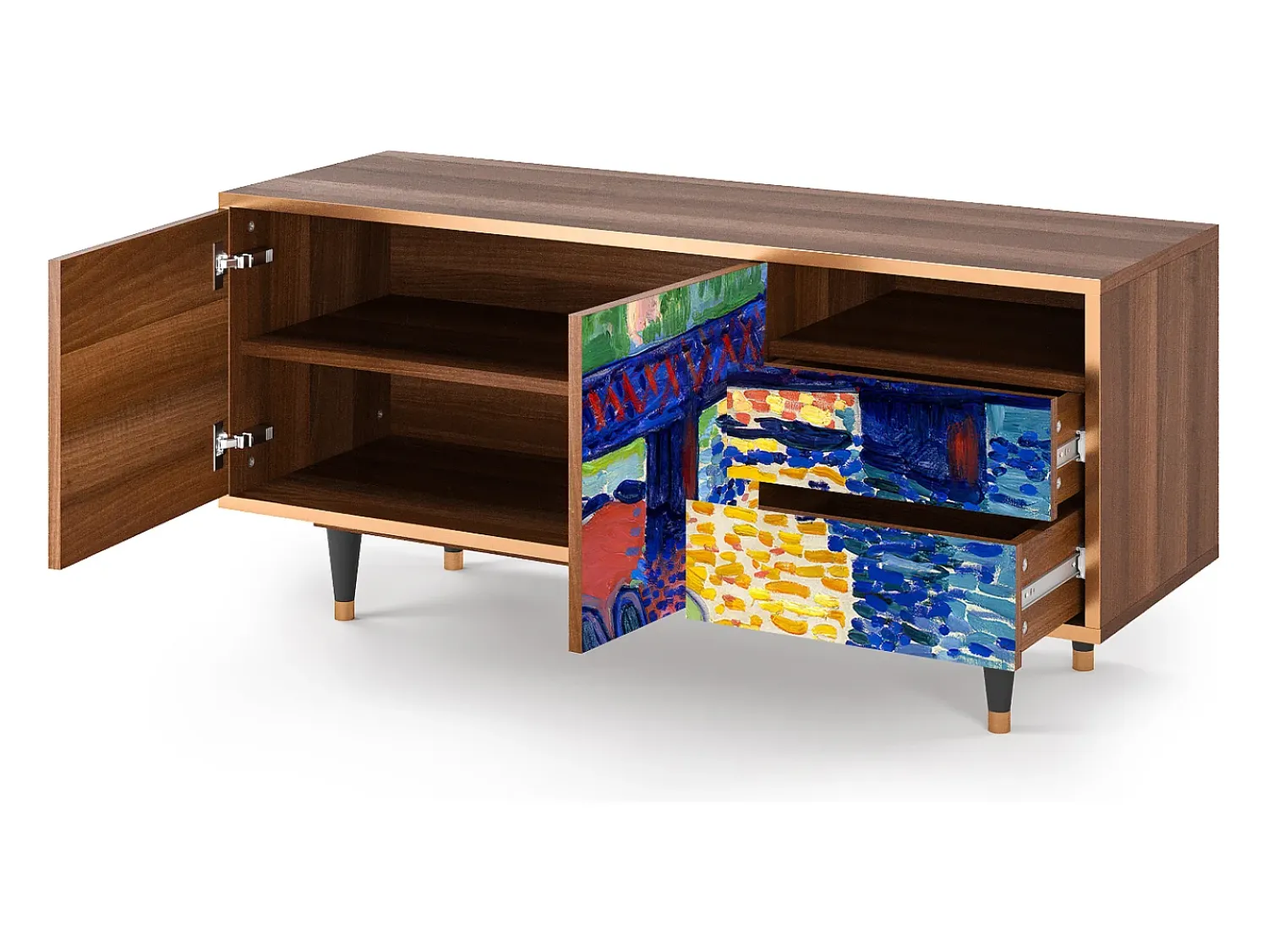 Móvel De Tv* Mueble de TV - 125х56х41 cm - T7 - Charing Cross Bridge, Nogueira Castanho