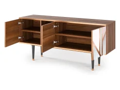 Móvel De Tv| Mueble de TV - 150х69х41 cm - T5 - Champagne Story, Nogueira Castanho