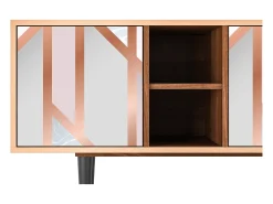 Móvel De Tv| Mueble de TV - 150х69х41 cm - T5 - Champagne Story, Nogueira Castanho