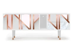Móvel De Tv| Mueble de TV - 170х69х48 cm - T1 - Champagne Story, Branco Bege