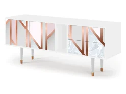 Móvel De Tv| Mueble de TV - 170х69х48 cm - T1 - Champagne Story, Branco Bege
