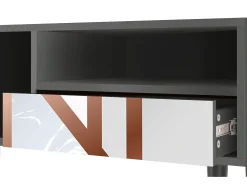 Best Mueble de TV - 115х59х48 cm - T3 - Champagne Story, Antracite Cinza antracite