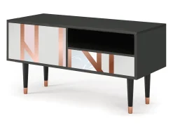 Best Mueble de TV - 115х59х48 cm - T3 - Champagne Story, Antracite Cinza antracite