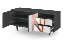 Móvel De Tv| Mueble de TV - 125х56х41 cm - T7 - Champagne Story, Antracite Cinza antracite