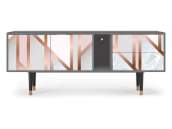 Móvel De Tv| Mueble de TV - 170х69х48 cm - T1 - Champagne Story, Cinza Cinzento