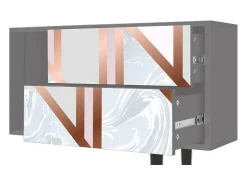 Móvel De Tv| Mueble de TV - 170х69х48 cm - T1 - Champagne Story, Cinza Cinzento