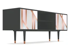 Mueble de TV - 170х69х48 cm - T2 - Champagne Story, Antracite Cinza antracite