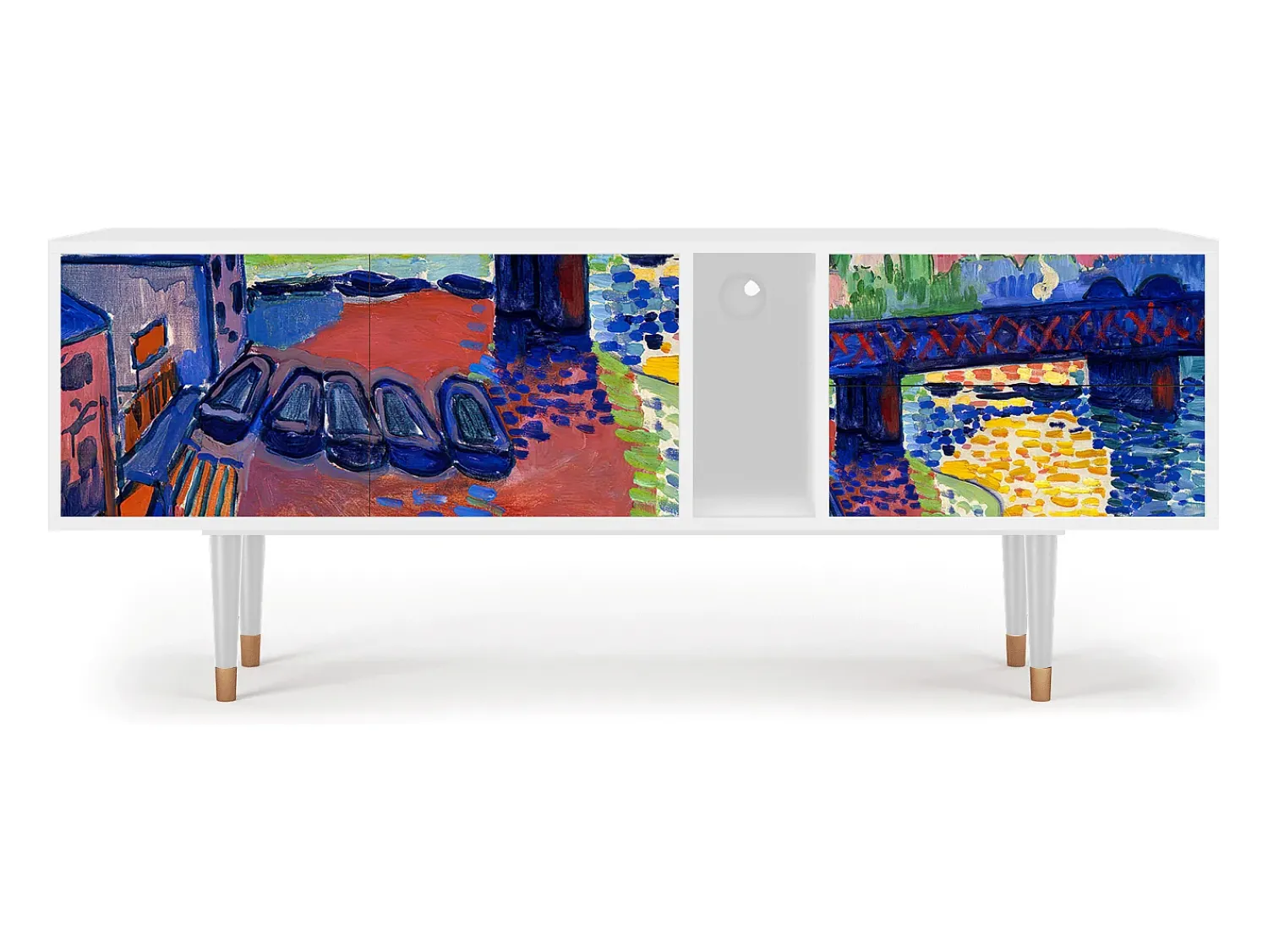 Móvel De Tv* Mueble de TV - 170х69х48 cm - T1 - Charing Cross Bridge, Branco Bege