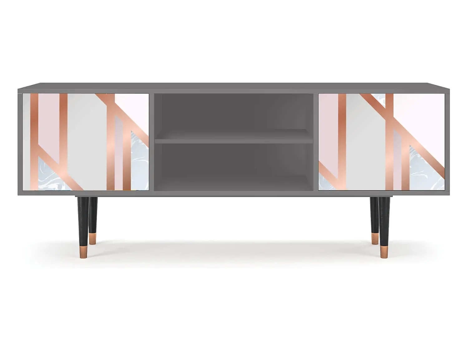 Mueble de TV - 170х69х48 cm - T2 - Champagne Story, Cinza^ Móvel De Tv