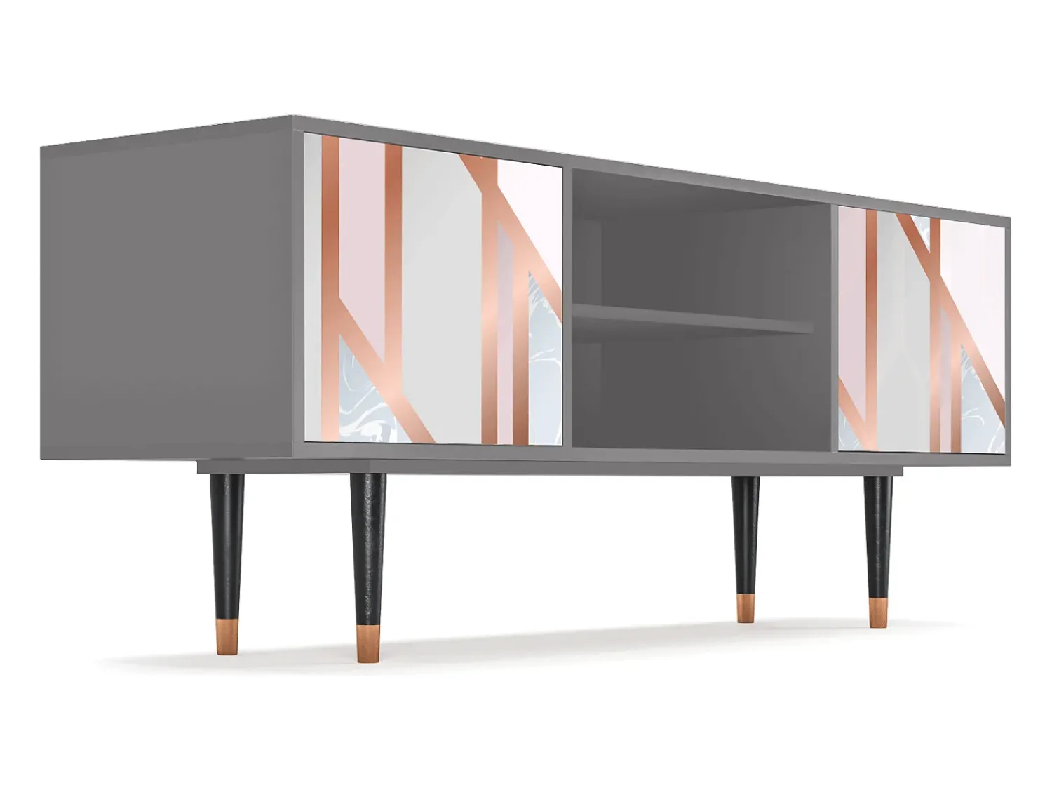 Mueble de TV - 170х69х48 cm - T2 - Champagne Story, Cinza^ Móvel De Tv