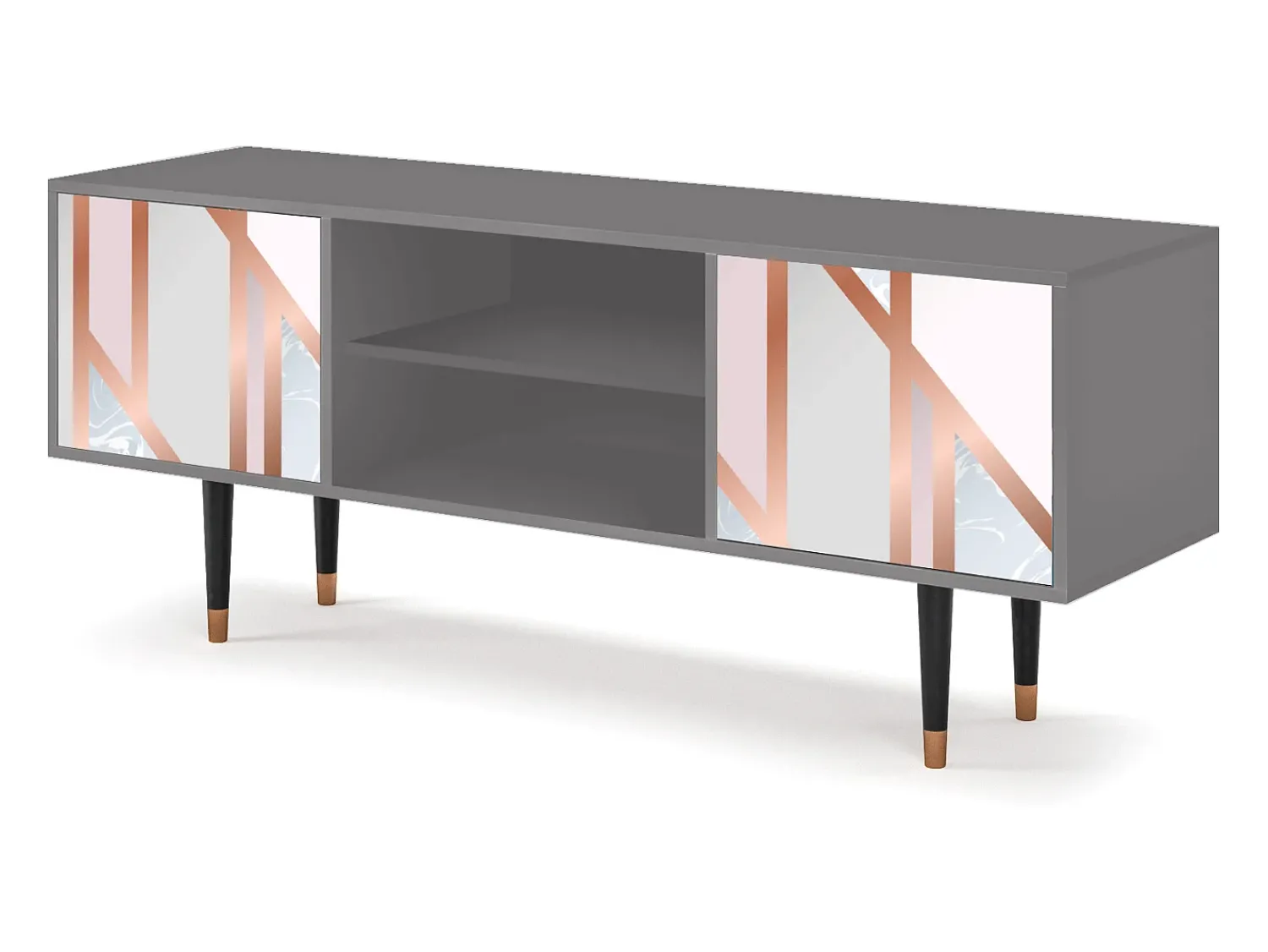 Mueble de TV - 170х69х48 cm - T2 - Champagne Story, Cinza^ Móvel De Tv