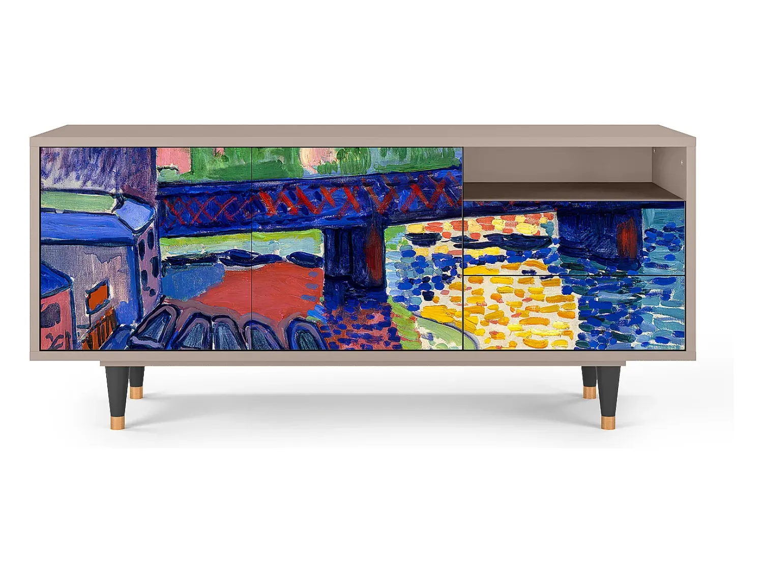 Móvel De Tv| Mueble de TV - 125х56х41 cm - T7 - Charing Cross Bridge, Latte Bege
