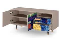 Móvel De Tv| Mueble de TV - 125х56х41 cm - T7 - Charing Cross Bridge, Latte Bege