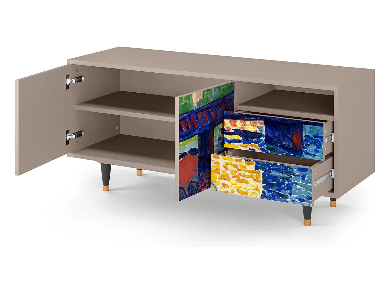 Móvel De Tv| Mueble de TV - 125х56х41 cm - T7 - Charing Cross Bridge, Latte Bege
