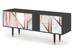 Móvel De Tv* Mueble de TV - 170х69х48 cm - T1 - Champagne Story, Antracite Cinza antracite