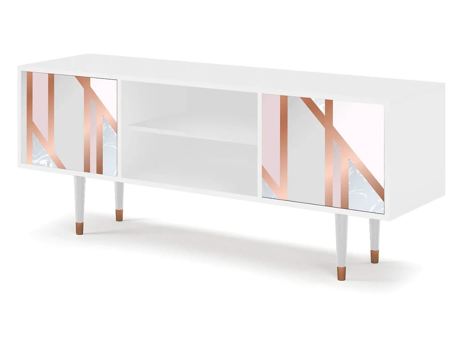 Mueble de TV - 170х69х48 cm - T2 - Champagne Story, Branco^ Móvel De Tv