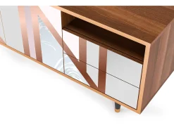 Móvel De Tv| Mueble de TV - 125х56х41 cm - T7 - Champagne Story, Nogueira Castanho
