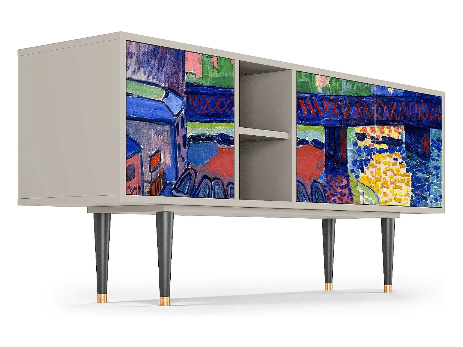 Móvel De Tv| Mueble de TV - 150х69х41 cm - T5 - Charing Cross Bridge, Areia Bege