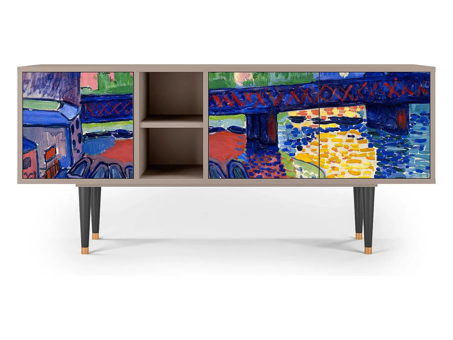 Móvel De Tv| Mueble de TV - 150х69х41 cm - T5 - Charing Cross Bridge, Areia Bege