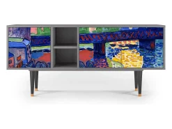 Móvel De Tv* Mueble de TV - 150х69х41 cm - T5 - Charing Cross Bridge, Cinza Cinzento