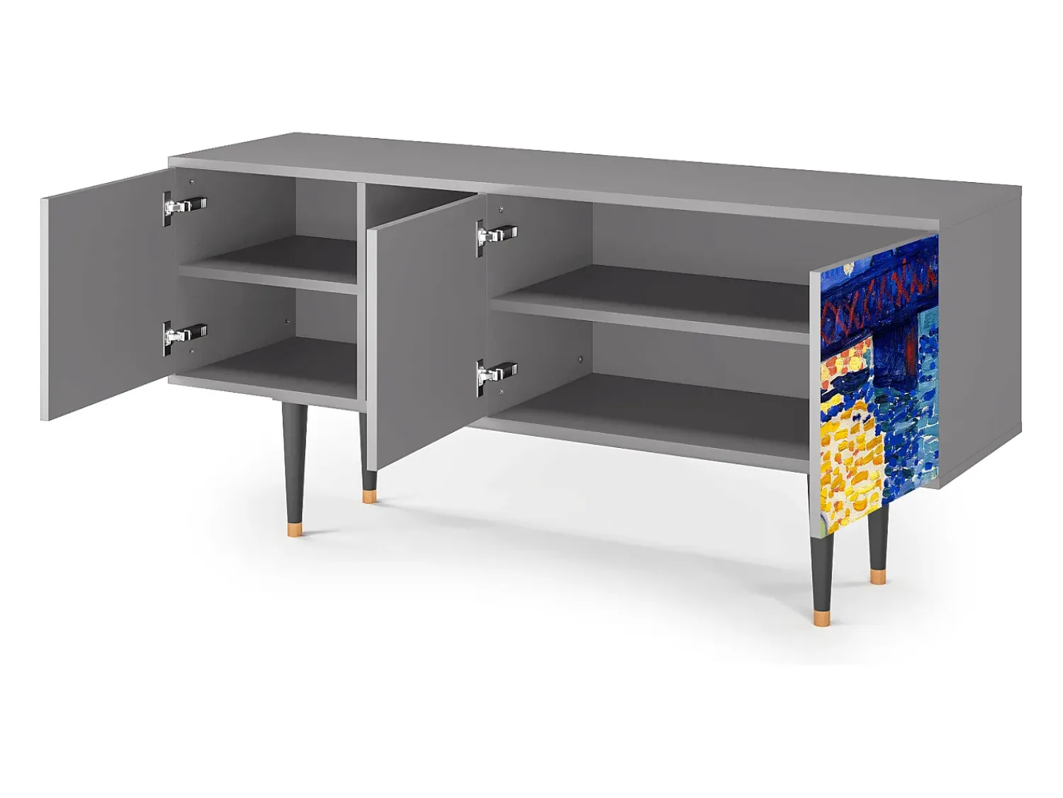 Móvel De Tv* Mueble de TV - 150х69х41 cm - T5 - Charing Cross Bridge, Cinza Cinzento