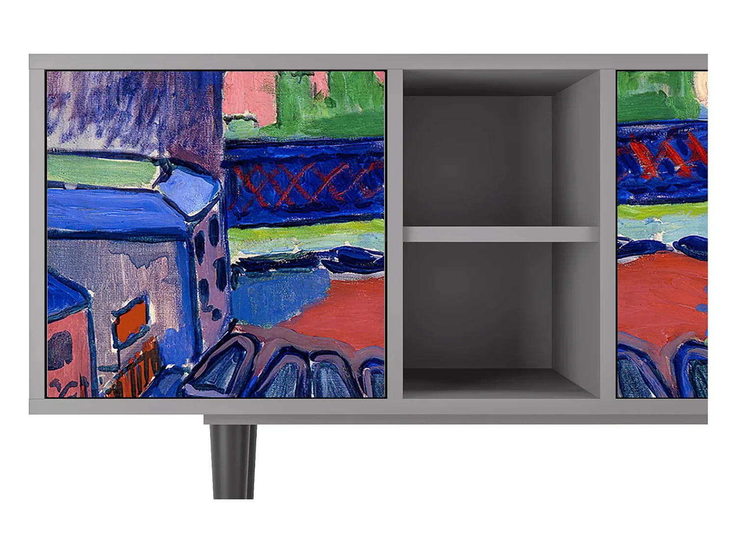 Móvel De Tv* Mueble de TV - 150х69х41 cm - T5 - Charing Cross Bridge, Cinza Cinzento