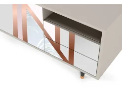 Mueble de TV - 125х56х41 cm - T7 - Champagne Story, Areia Bege