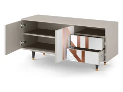 Mueble de TV - 125х56х41 cm - T7 - Champagne Story, Areia Bege