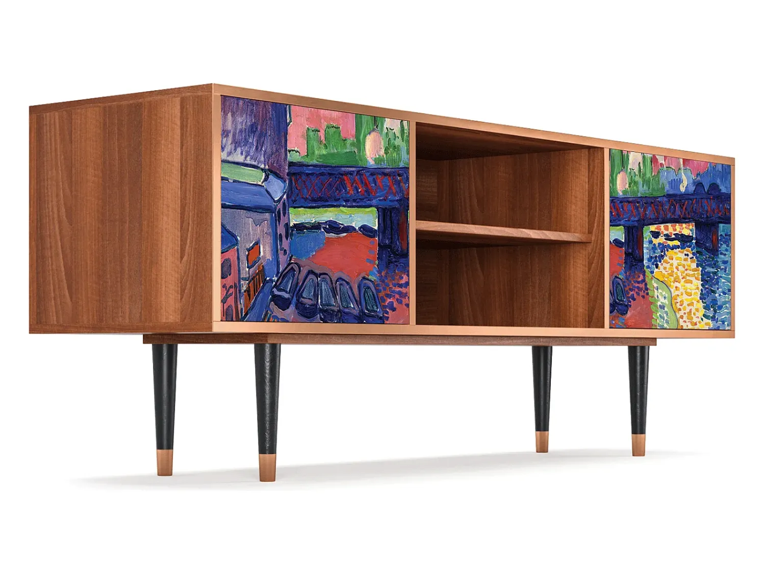 Online Mueble de TV - 170х69х48 cm - T2 - Charing Cross Bridge, Nogueira Castanho