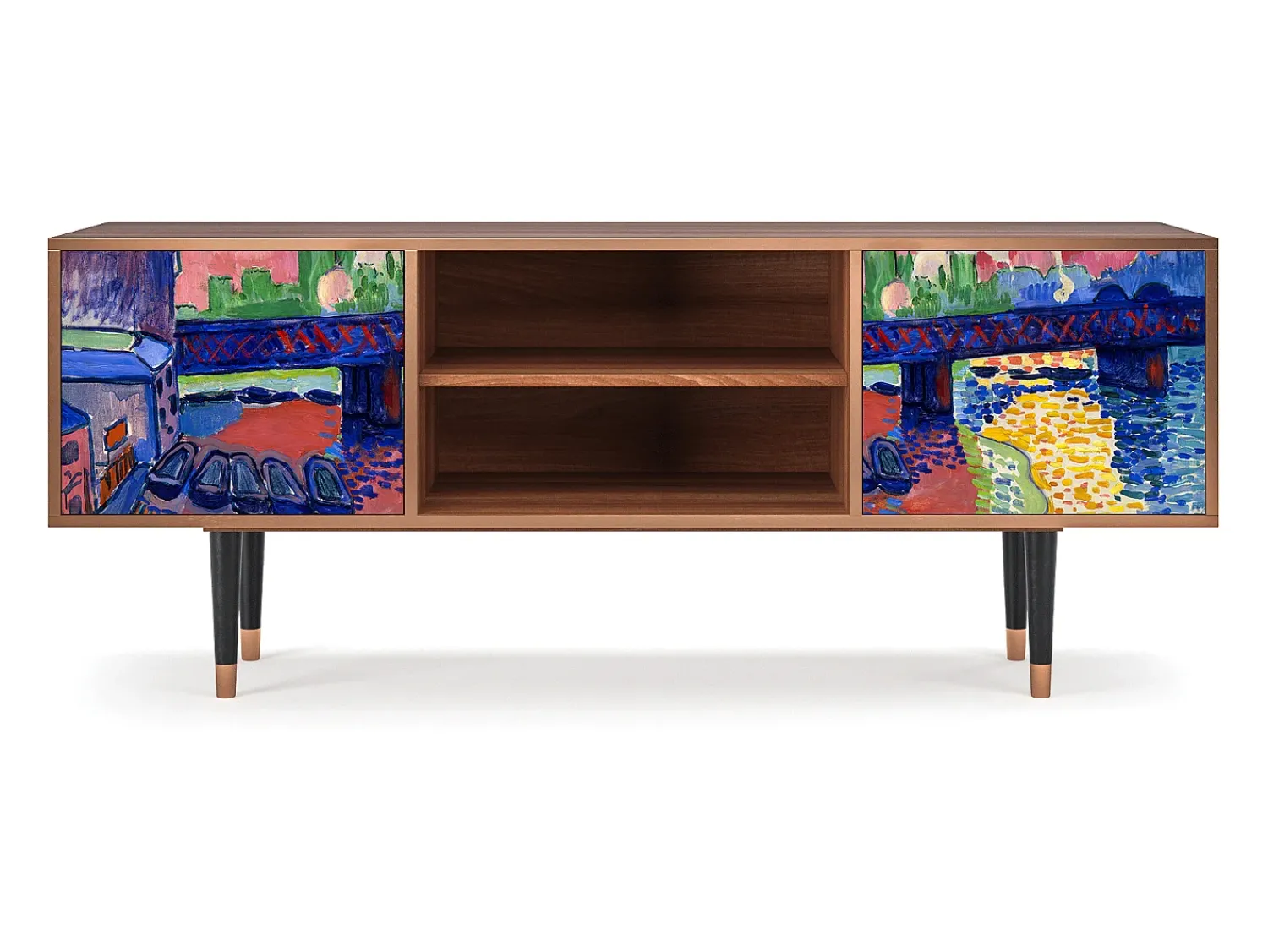 Online Mueble de TV - 170х69х48 cm - T2 - Charing Cross Bridge, Nogueira Castanho