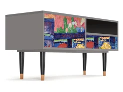 Clearance Mueble de TV - 115х59х48 cm - T3 - Charing Cross Bridge, Cinza Cinzento