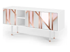 Móvel De Tv* Mueble de TV - 150х69х41 cm - T5 - Champagne Story, Branco Bege
