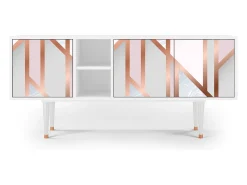 Móvel De Tv* Mueble de TV - 150х69х41 cm - T5 - Champagne Story, Branco Bege