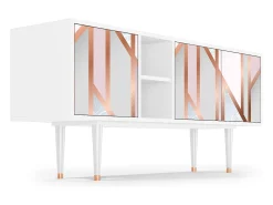 Móvel De Tv* Mueble de TV - 150х69х41 cm - T5 - Champagne Story, Branco Bege