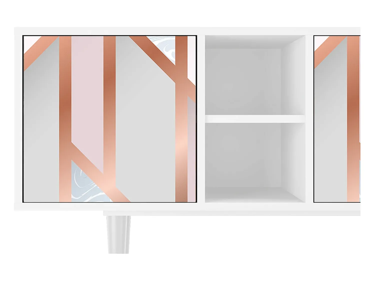 Móvel De Tv* Mueble de TV - 150х69х41 cm - T5 - Champagne Story, Branco Bege